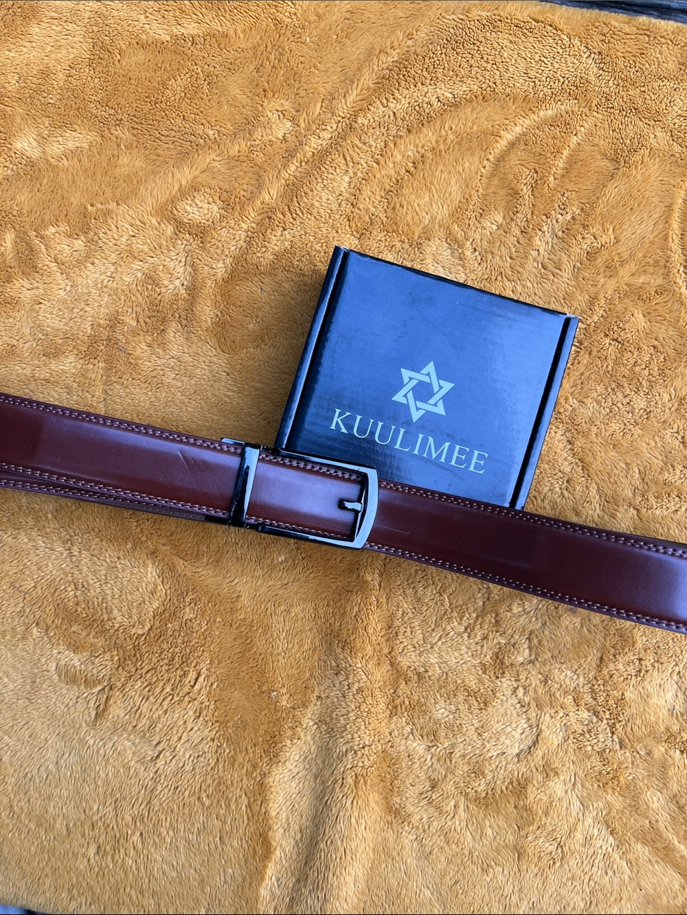 Men's white kuulimee Leather Dress and brown Mio Marino Leather dress belt Belt